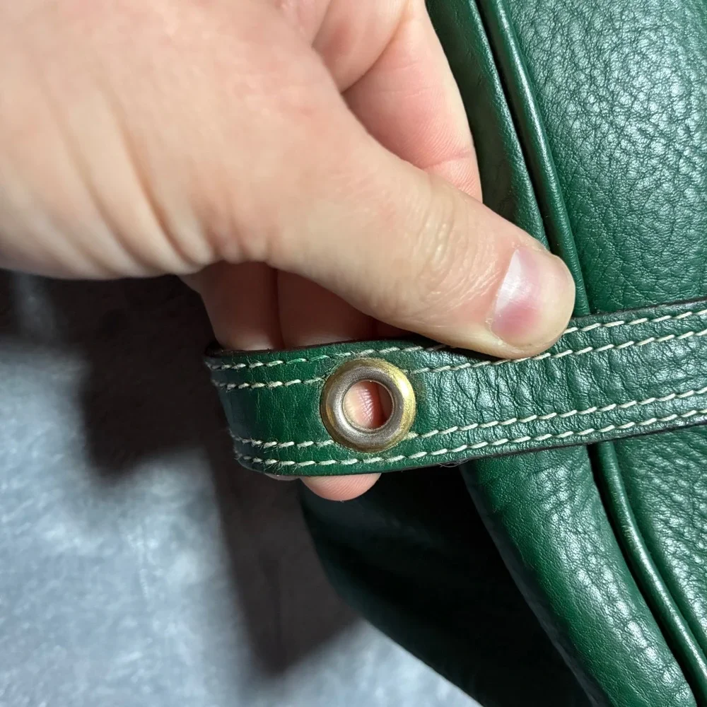 Luella Leather Bartley Giselle Grommet Satchel Hand Bag Green